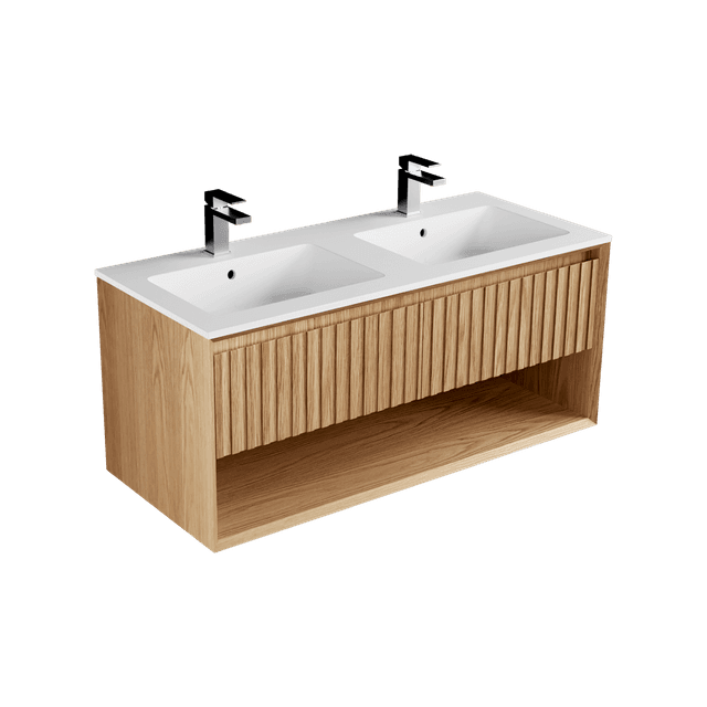 Plato Marmo 1200 / Open Shelf / Double Basin