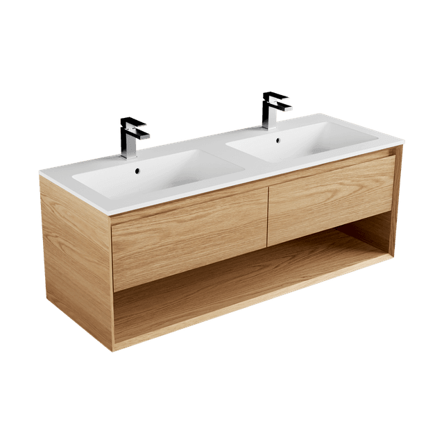 Edge Marmo 1400 / Open Shelf / Double Basin